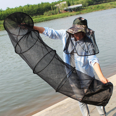 Fishing Net Hand Dip Casting Fishing Cage Trap Nylon Folding Network (40cm)  